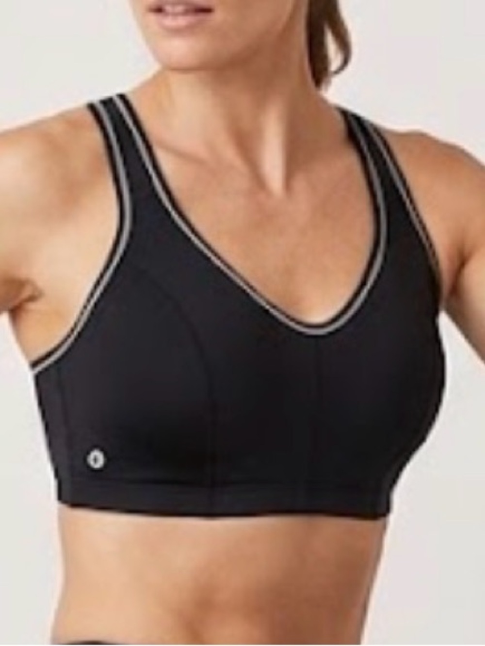 Lively Black Performance Swim Crop Top with Contrast Trim
